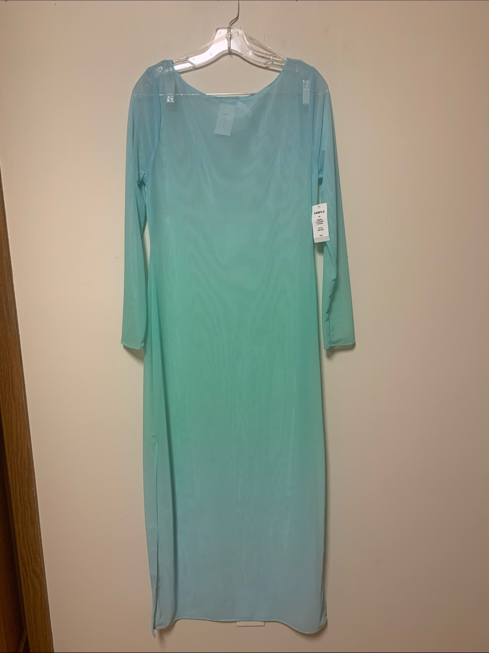 Sunshine 79 swim coverup - long mesh dress swim coverup, blue ombre maxi dress